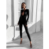 Čierny elegantný overal CIMELINE s dlhým rukávom