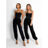 Černý elegantní body ELENTE s řasením (Veľkosť M/L)