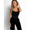 Černý elegantní body ELENTE s řasením (Veľkosť M/L)