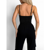Černý elegantní body ELENTE s řasením (Veľkosť M/L)