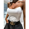 Bílé elegantní body BLYNTERE (Veľkosť M/L)
