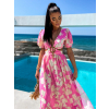 Ružové elegantné šaty CYPREY so vzormi