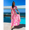 Ružové elegantné šaty CYPREY so vzormi