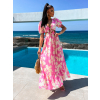 Ružové elegantné šaty CYPREY so vzormi