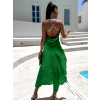 73904 2 zelene leskle elegantni saty menleys se zlatymi raminky