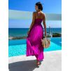 Fuchsiové elegantní šaty SIMORENS (Veľkosť ONESIZE)