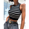 Čierny elegantný top ALAWOSI s pruhmi