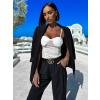 Bílé elegantní body DASY s řasením (Veľkosť M/L)