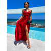 74219 bordo elegantni saty patilla s rozparkem