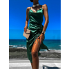 Smaragdové elegantné šaty STELLAR s riasením