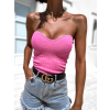 Světle růžový crop top CLEARUS bez ramínek (Veľkosť ONESIZE)