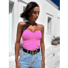 Svetloružový crop top CLEARUS bez ramienok