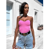 Svetloružový crop top CLEARUS bez ramienok