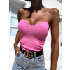 Svetloružový crop top CLEARUS bez ramienok