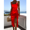 Červené elegantné šaty STELLAR s riasením