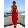 Červené elegantné šaty STELLAR s riasením