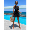 Černé elegantní šaty EDWINS s volánky (Veľkosť S)