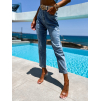 Modré denim džíny JABOSI s rozšířenými nohavicemi (Veľkosť L)