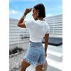 Bílý elegantní crop top CAILINE (Veľkosť M/L)