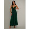 Smaragdové elegantní šaty KATIE s vázáním (Veľkosť ONESIZE)