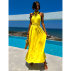 Žlté elegantné šaty BEATRICE s viazaním