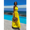 Žlté elegantné šaty BEATRICE s viazaním