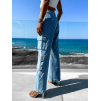 Světle modré denim džíny SKYNEL s kamínky (Veľkosť L)