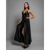 Čierne elegantné dlhé šaty FAIRYTALE