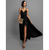 Čierne elegantné dlhé šaty FAIRYTALE