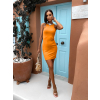 Oranžové rebrované šaty HALILESI
