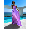 Svetlo fialové lesklé elegantné šaty JAELE