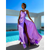 Svetlo fialové lesklé elegantné šaty JAELE