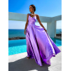 Svetlo fialové lesklé elegantné šaty JAELE