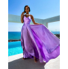 Svetlo fialové lesklé elegantné šaty JAELE