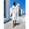 Bílé elegantní šaty PHINANEY s dlouhým rukávem (Veľkosť ONESIZE)
