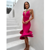Tmavo ružové elegantné šaty CIRKES s výstužou