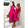 Tmavo ružové elegantné šaty CIRKES s výstužou