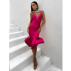 Tmavo ružové elegantné šaty CIRKES s výstužou