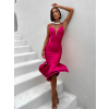 Tmavo ružové elegantné šaty CIRKES s výstužou