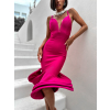 Tmavo ružové elegantné šaty CIRKES s výstužou