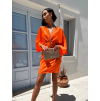 Oranžové lesklé elegantní šaty WINIFRED (Veľkosť ONESIZE)