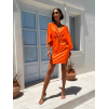 Oranžové lesklé elegantní šaty WINIFRED (Veľkosť ONESIZE)