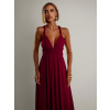 Bordó elegantné šaty BEATRICE s viazaním