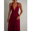 Bordó elegantní šaty BEATRICE s vázáním (Veľkosť ONESIZE)
