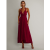 Bordó elegantné šaty BEATRICE s viazaním