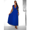 Kráľovsky modré elegantné šaty BEATRICE s viazaním