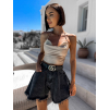 Světle hnědý lesklý elegantní top LAURELS (Veľkosť ONESIZE)