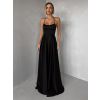 Černé dlouhé elegantní šaty CELLINES (Veľkosť L)