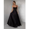 Černé dlouhé elegantní šaty CELLINES (Veľkosť L)