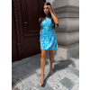 Tyrkysové elegantné šaty FLINSTON na jedno rameno